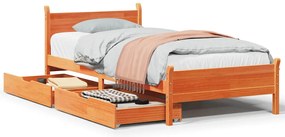 vidaXL Σκελετός Κρεβ. Χωρίς Στρώμα Καφέ Κεριού 75x190 εκ Μασίφ Πεύκο