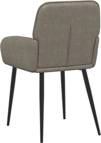 vidaXL Καρέκλες φαγητού 2 pcs Τεχνητό Δέρμα Γκρι 57 x 50 x 85 εκ.