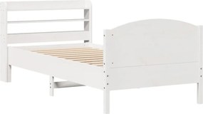 vidaXL Σκελετός Κρεβ. Χωρίς Στρώμα Λευκό 90x200 εκ Μασίφ Πεύκο