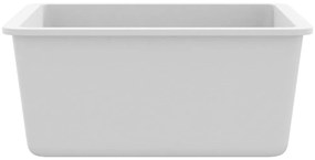 vidaXL Νεροχύτης με Μονή Γούρνα Λευκός Γρανιτένιος