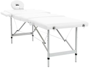 Κρεβάτι μασάζ Πτυσσόμενο 4 θέσεων με σκελετό αλουμινίου Κρεμ