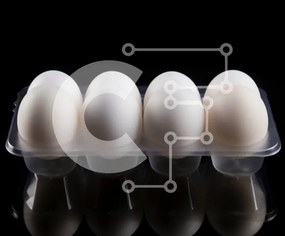 Σετ των 2 Intra Συλλεκτικό Ξύλινο Παζλ Plywood  4mm - Λευκά αυγά σε πλαστικό δίσκο σε μαύρο φόντο Σε Ξύλινο Κουτί - Διαστάσεις: 10x10 cm – 25 κομμάτια