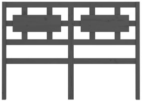 vidaXL Κεφαλάρι Κρεβατιού Γκρι 125,5 x 4 x 100 εκ. Μασίφ Ξύλο Πεύκου