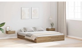 vidaXL Κρεβάτι με αποθηκευτικό χώρο artisan δρυς 150 x 200 cm