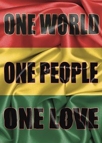Αφίσα Rasta Flag - One Love, (59.4 x 84.1 cm)