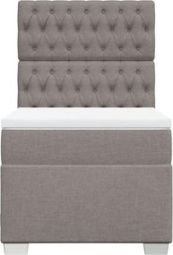 vidaXL Κρεβάτι Boxspring με Στρώμα Taupe 80x200 εκ. Υφασμάτινο