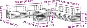 vidaXL Σειρά Καναπέ Εξωτερικού 9 pcs Άσπρο και Ανθρακί Πολυεστέρας