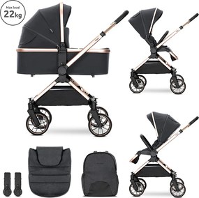 BABY STROLLER REYA BLACK 2in1 pram body WITH GIFT