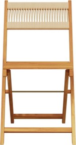 vidaXL Σετ Επίπλων Bistro 3 τεμ. Μπεζ Πολυπροπυλένιο/Μασίφ Ξύλο