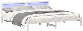 vidaXL Σκελετός Κρεβατιού Λευκό 200 x 200 cm Μασίφ ξύλο πεύκου
