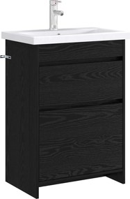 vidaXL Ντουλάπι Κάτω από τον Νιπτήρα Μαύρη Δρυς 56 x 37,5 x 81 εκ