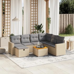 vidaXL Patio Sofa Set Μίξη μπεζ και ανοιχτό γκρι