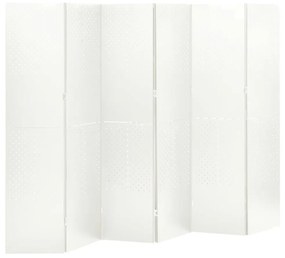 Διαχωριστικό Δωματίου με 6 Πάνελ Λευκό 240 x 180 εκ. από Ατσάλι - Λευκό