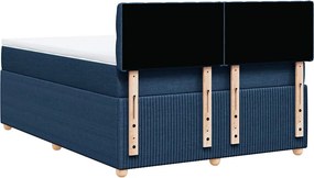 vidaXL Κρεβάτι Boxspring με Στρώμα Μπλε 140x200 εκ. Υφασμάτινο