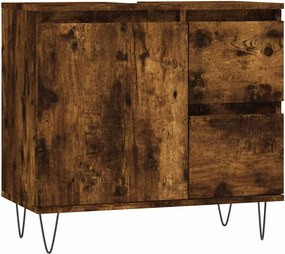 vidaXL Ντουλάπι Μπάνιου Καπνιστή Δρυς 65x33x60 εκ. Επεξεργασμένο Ξύλο