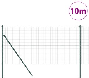 vidaXL Ευρωπαϊκή Περίφραξη με 7 Πόδια 1.2x10 m Γαλβανισμένο Ατσάλι Πράσινο