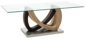 Τραπέζι σαλονιού Masai pakoworld sonoma μελαμίνης - γυαλί 120x60x43εκ Model: 093-000003