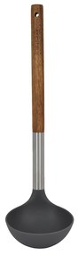 Κουτάλα Βαθιά 01-2626 Stone Με Λαβή Ξύλο Anthracite Estia Wood