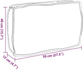 vidaXL Μαξιλάρι Γκρι 70 x 40 x 12 cm Ύφασμα Όξφορντ