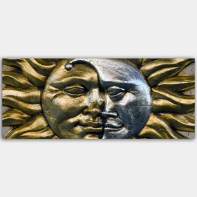 Πίνακας Καμβάς 451ERN1462 120x50cm Gold-Silver Wallity Horizontal Ξύλο, Καμβάς