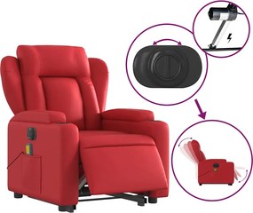 vidaXL Πολυθρόνα Μασάζ Ηλεκ.Ανακλινόμενη με Ανύψωση απόΣυνθετικό Δέρμα