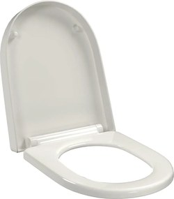vidaXL Κάλυμμα Λεκάνης με Soft Close &amp; Quick Release Τετράγωνο Λευκό