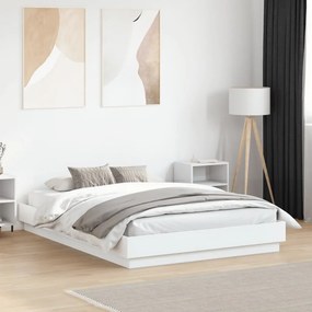 vidaXL Πλαίσιο Κρεβατιού Λευκό 135x190 εκ. από Επεξεργασμένο Ξύλο