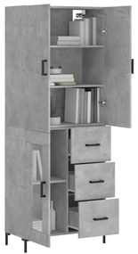 vidaXL Ντουλάπι Γκρι Σκυροδέματος 69,5x34x180 εκ. Επεξεργασμένο Ξύλο