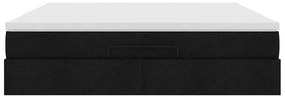 vidaXL Οθωμανικό κρεβάτι με στρώμα Μαύρο 160x200cm Ύφασμα