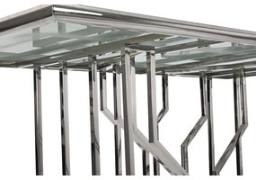 Τραπεζαρία DKD Home Decor Ασημί Κρυστάλλινο Χάλυβας (180 x 90 x 75 cm)