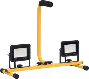 vidaXL Προβολέας LED με Λαβή Ψυχρό Λευκό 2 x 20 W