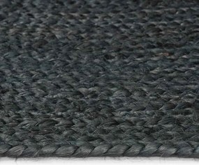 vidaXL Χαλιά χώρου Ωοειδής Μαύρο 152 x 245 εκ Γιούτα