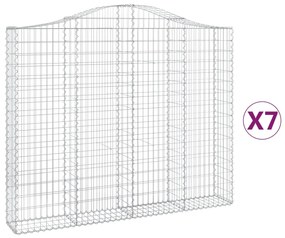 vidaXL Συρματοκιβώτια Τοξωτά 7 τεμ. 200x30x160/180 εκ. Γαλβαν. Ατσάλι