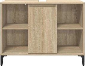 vidaXL Ντουλάπι νιπτήρα με ράφι με πόρτα Δρύς Sonoma 80 x 33 x 60 εκ
