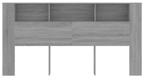 Κεφαλάρι Με Αποθηκευτικό Χώρο Γκρι Sonoma 200x18,5x104,5 εκ. - Γκρι