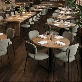 Καρέκλα τραπεζαρίας Kevin Megapap λαδί ύφασμα - μεταλλικό μαύρο πόδι 48x51x87εκ.