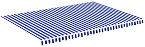 vidaXL Τεντόπανο Ανταλλακτικό Μπλε / Λευκό 5 x 3,5 μ.