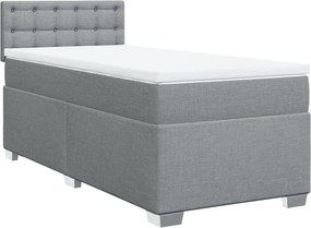 vidaXL Κρεβάτι Boxspring με Στρώμα Ανοιχτό Γκρι 80x200 εκ. Υφασμάτινο