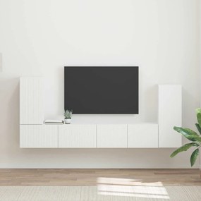 vidaXL Σετ επίπλου τηλεόρασης 4 τμχ. Λευκό Επεξεργασμένο Ξύλο