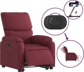 vidaXL Πολυθρόνα Ηλεκτρική Ανακλ. Μπορντό Υφασμάτινη
