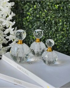 Stewehome Σετ 3 τεμαχίων κρυστάλλινων διακοσμητικών μπουκαλιών από γυαλί 5x5 cm