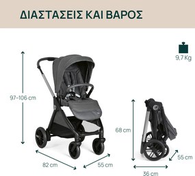 Chicco Καρότσι Μωρού Bellagio Black Satin για Παιδί έως 22kg