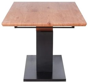 Τραπέζι Houston 1141, Μαύρο, Χρυσή βελανιδία, 77x90x160cm, 93 kg, Επιμήκυνση, Ινοσανίδες μέσης πυκνότητας, Μέταλλο, Ινοσανίδες μέσης πυκνότητας