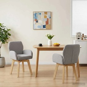 vidaXL Γυριστές καρέκλες φαγητού 2 pcs Μπουκλέ Ανοιχτό γκρι