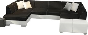 Γωνιακός καναπές Cuba-Αριστερή-Λευκό - Μαύρο - 335.00Χ207.00Χ73.00cm