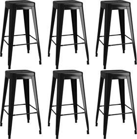 vidaXL Σετ Επίπλων Μπαρ 7 Τεμαχίων Λευκό &amp; Μαύρο