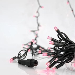 Eurolamp Σειρά 100 LED 5mm Ροζ Επεκτεινόμενα 10m Με Πράσινο Καλώδιο Από Καουτσούκ ΙΡ65 600-11112