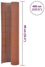 vidaXL Περίφραξη Κήπου Διπλής Όψης Καφέ 90 x 400 εκ.