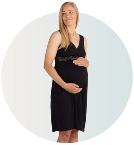 Νυχτικό Θηλασμού Maternity &amp; Nursing Nightie Μαύρο Large Carriwell CW602200
