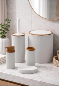 Stewehome Σετ μπάνιου 5 τεμαχίων με ξύλινη λεπτομέρεια